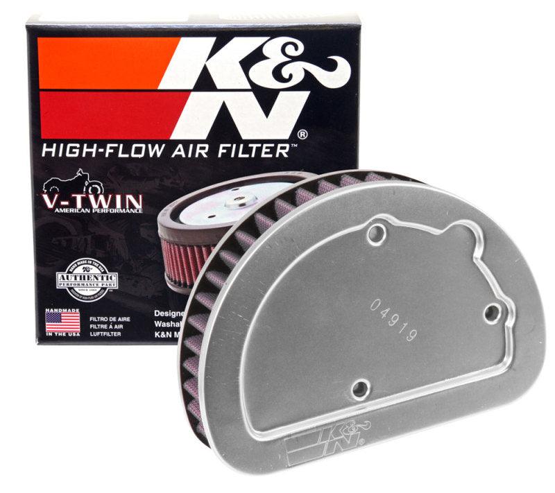K&N Replacement Unique Air Filter 6.625in L x 4.75in W x 1.625in H with 1 Flange for Harley Davidson - Powersports Haven