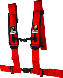 DragonFire Racing Harness- H-Style- 4-point- EZ-Adjust- 3in Buckle- Red - Powersports Haven
