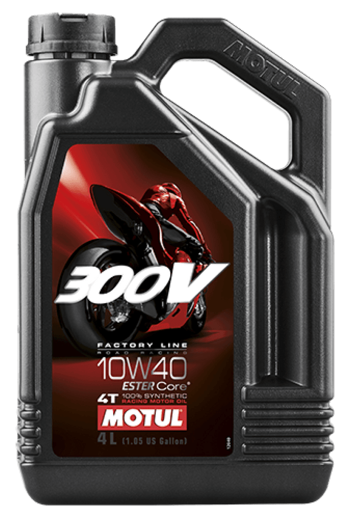 Motul 4L Synthetic-ester 300V Factory Line Road Racing 10W40 - Powersports Haven