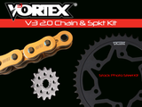 Vortex Racing V3 2.0 Chain and Sprocket Kit 2910-17,526S-42,G525RX3-110- Gold