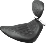 Mustang 00-15 Harley Softail Standard Rear Tire Wide Tripper Solo Seat w/Driver Backrest - Black