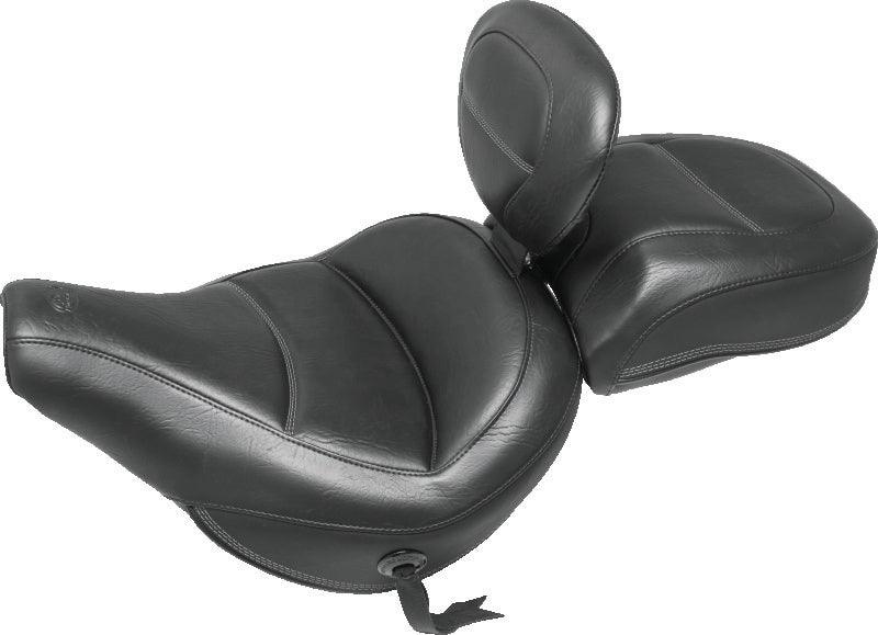 Mustang 18-21 Harley Heritage Classic Standard Deluxe Touring Recessed Passenger Seat - Black - Powersports Haven