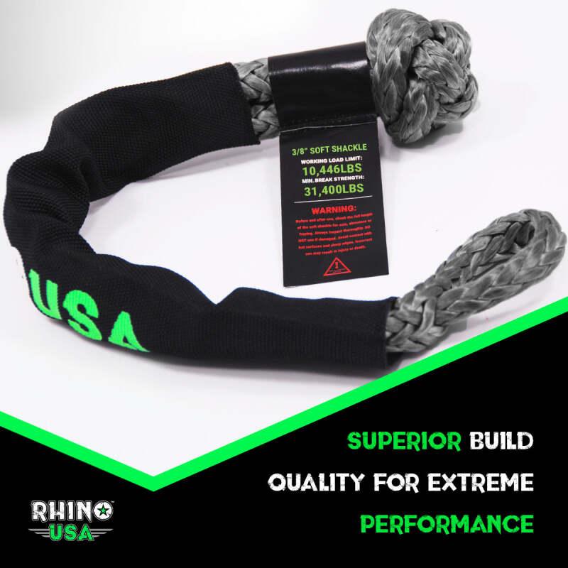 Rhino USA Synthetic Soft Shackle Gray - Powersports Haven