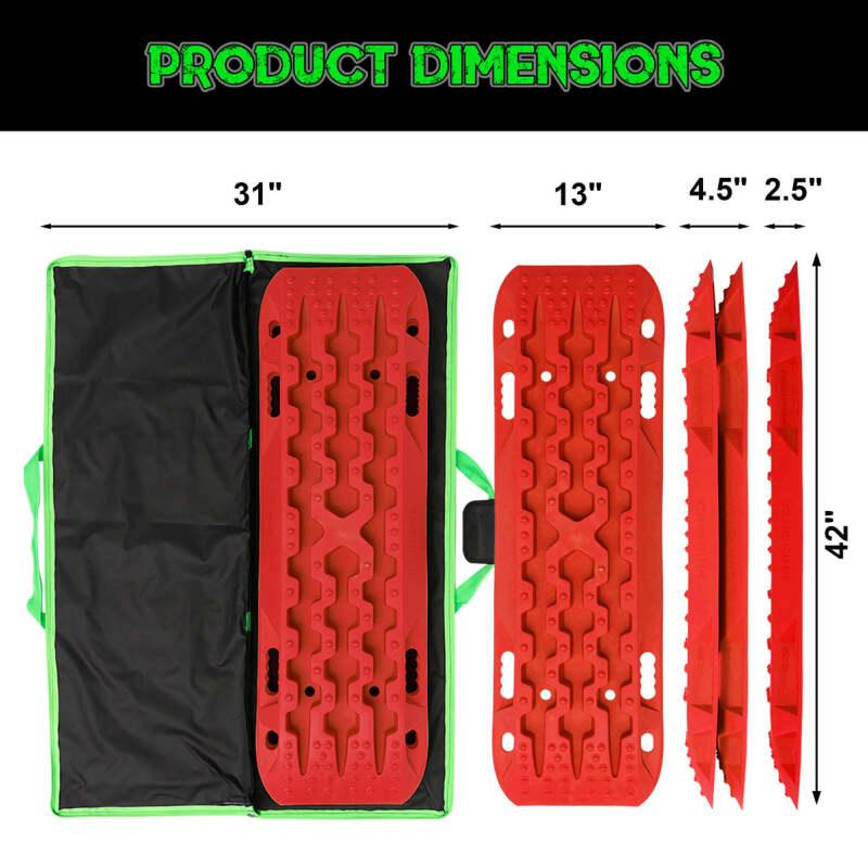 Rhino USA Recovery Traction Boards - Red (Pair) - Powersports Haven