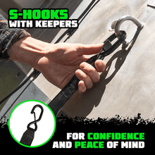 Load image into Gallery viewer, Rhino USA Retractable Transom Straps (2 Pack-Black) - Powersports Haven