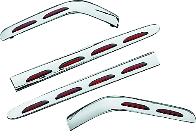 Kuryakyn L.E.D. Saddlebag Molding Set 4 Piece 01-10 GL1800 Chrome - Powersports Haven