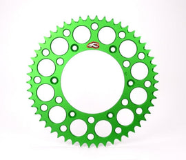 Renthal 20-22 Kawasaki KLX300R Rear Grooved Sprocket - Green 520-50P Teeth - Powersports Haven