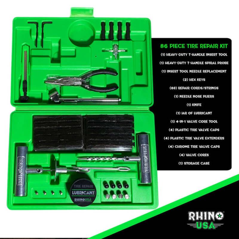 Rhino USA Tire Repair Plug Kit, 86 Pieces - Powersports Haven