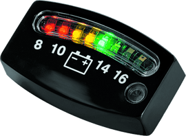 Kuryakyn LED Battery Gauge Universal Black - Powersports Haven