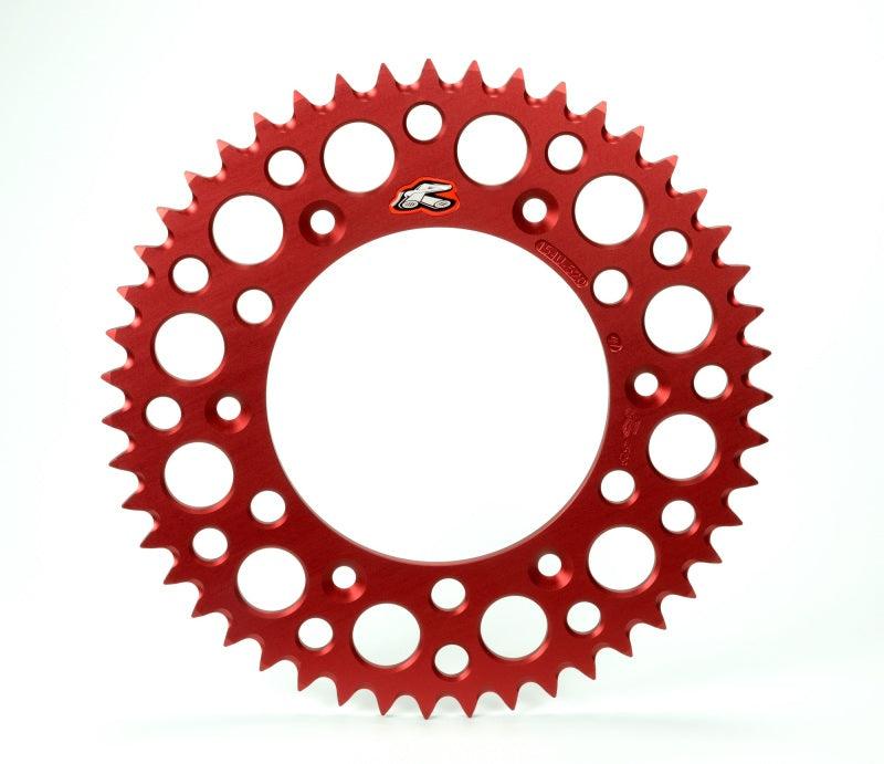 Renthal 00-07 Honda CR 125R Rear Grooved Sprocket - Red 520-52P Teeth - Powersports Haven