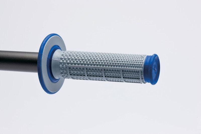 Renthal MX Dual Compound Grips Tapered 1/2 Waffle - Grey/ Blue - Powersports Haven