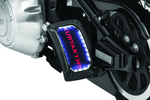 Load image into Gallery viewer, Kuryakyn Nova Curved Vertical Mount Side License Plate Holder Gloss Black - Powersports Haven