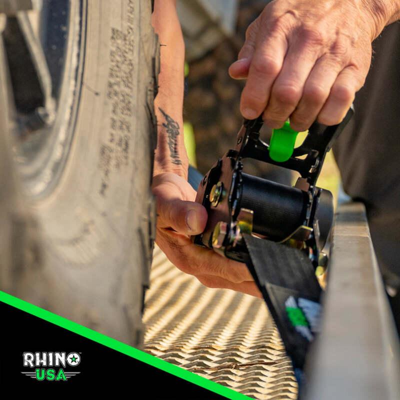 Rhino USA Retractable Ratchet Straps (4Pk 1Inx10Ft) (Blue) - Powersports Haven