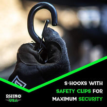 Load image into Gallery viewer, Rhino USA Heavy Duty Ratchet Tie-Down 4-Pack (Green) 1.6In X 8Ft - Powersports Haven