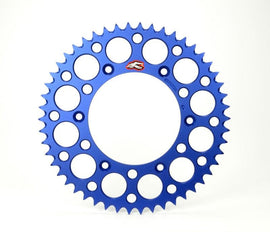 Renthal 15-22 Yamaha WR 250F/ YZ 250F/FX/ 2005 YZ450F Rear Grooved Sprocket - Blue 520-51P Teeth - Powersports Haven