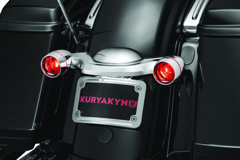 Kuryakyn Curved License Plate Mount Chrome - Powersports Haven
