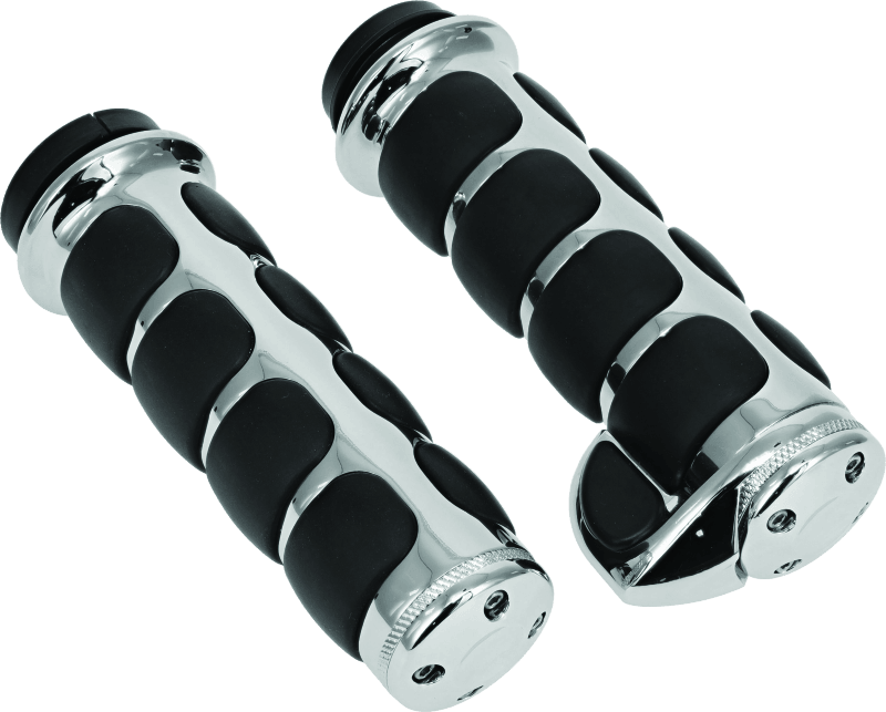 Kuryakyn Premium ISO Grips With Throttle Boss Throttle-By-Wire Chrome - Powersports Haven