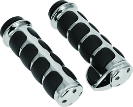 Kuryakyn Premium ISO Grips With Throttle Boss Throttle-By-Wire Chrome - Powersports Haven