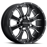 Raceline A77 Mamba 15x7in / 4x137 BP / 10mm Offset / 110.2mm Bore - Black & Machined Wheel