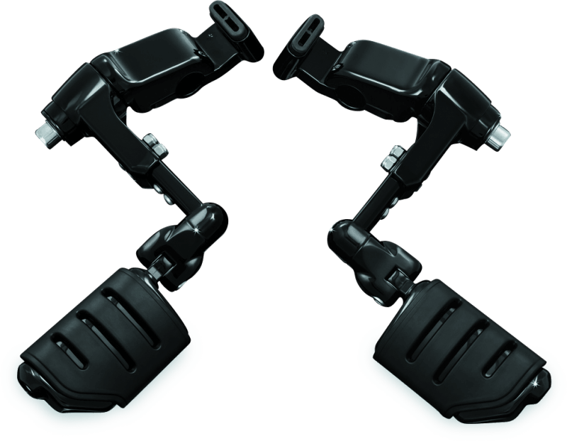 Kuryakyn Ergo III Adjustable Mount With Trident Dually ISO Pegs Gloss Black - Powersports Haven