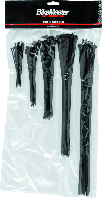 BikeMaster Assorted Cable Ties (Pack of 100) - Black - Powersports Haven