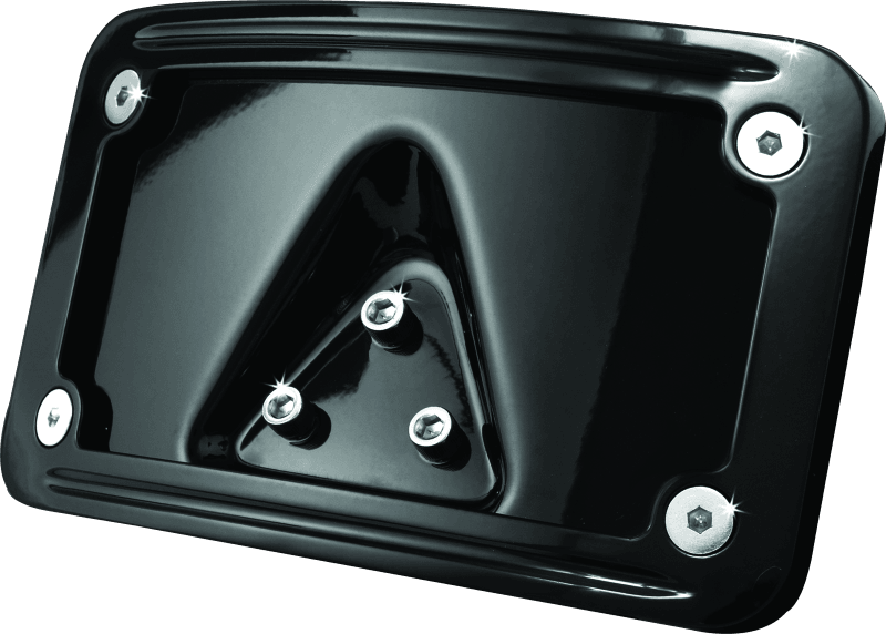 Kuryakyn Curved Laydown License Plate Frame Gloss Black - Powersports Haven