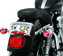 Load image into Gallery viewer, Kuryakyn Deep Dish Bezel With Red Lens Chrome - Powersports Haven