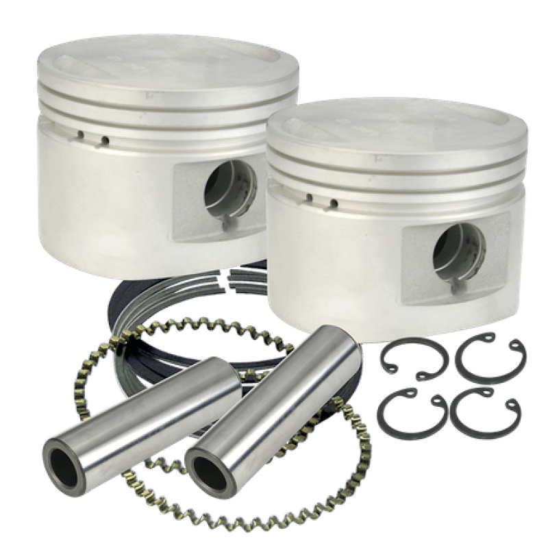 S&S Cycle 84-99 BT w/ Stock Heads Standard 80in Cast Flat-Topped Replacement Piston Kit - Powersports Haven