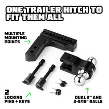 Load image into Gallery viewer, Rhino USA 6In Heavy Duty Drop Hitch - 2In (Black) - Powersports Haven
