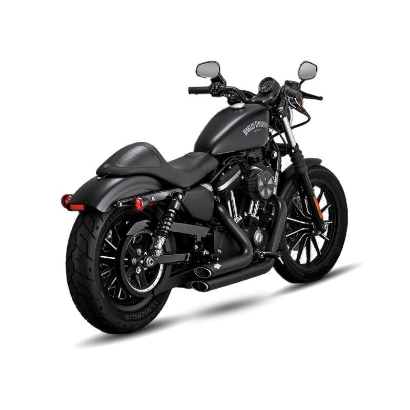 Vance & Hines HD Sportster 14-22 Shortshots Staggered Black Full System Exhaust - Powersports Haven