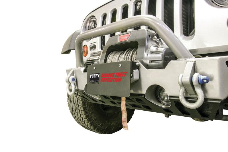 Tuffy Flipup License Plate Holder- Winch W/Hawse- Blk - Powersports Haven