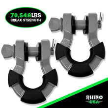 Load image into Gallery viewer, Rhino USA 8T Super Shackle 2-Pack (Gray) - Powersports Haven