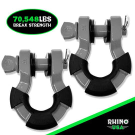Rhino USA 8T Super Shackle 2-Pack (Gray) - Powersports Haven