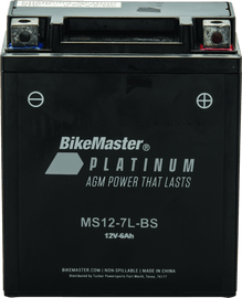 BikeMaster AGM Battery - MS12-7L-BS - Powersports Haven
