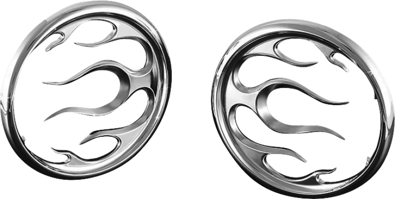 Kuryakyn Flame Speaker Grills Chrome - Powersports Haven