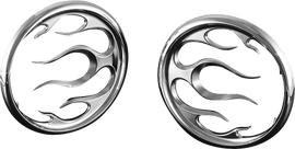 Kuryakyn Flame Speaker Grills Chrome - Powersports Haven