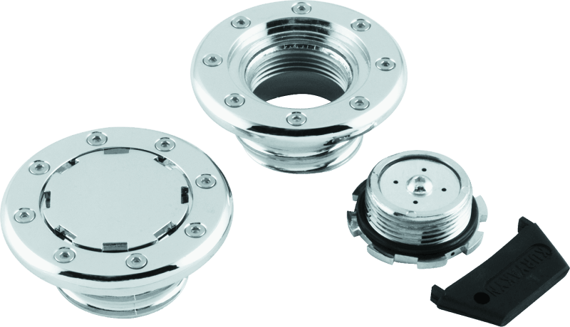 Kuryakyn Flush Mount Gas Caps Non-Vented Chrome - Powersports Haven