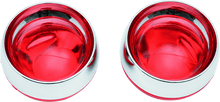 Load image into Gallery viewer, Kuryakyn Deep Dish Bezels With Red Lenses - Powersports Haven