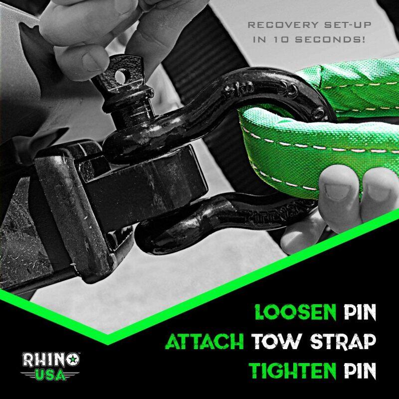 Rhino USA 20Ft Tow Strap/Hitch Combo - Powersports Haven