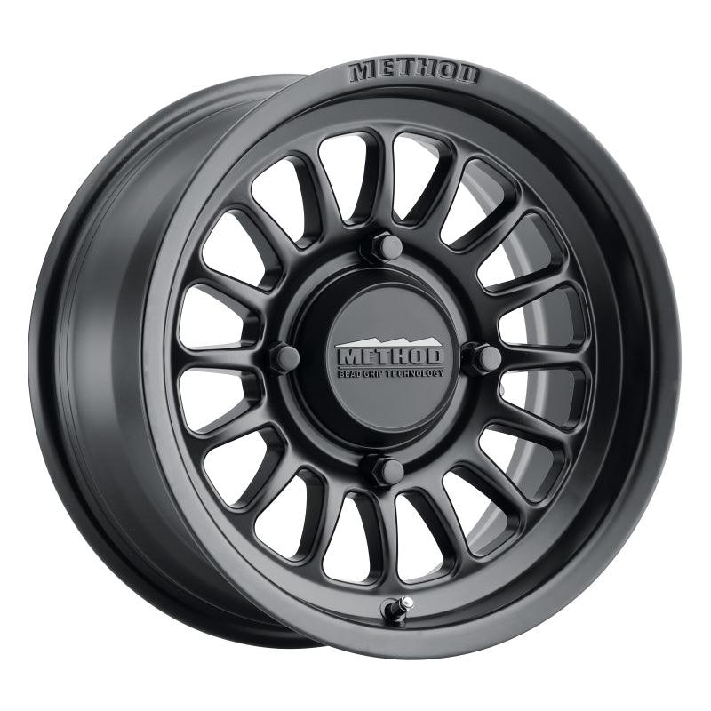 Method MR411 Bead Grip 15x7 / 5+2/38mm Offset / 4x136 / 106.25mm CB Matte Black Wheel - Powersports Haven