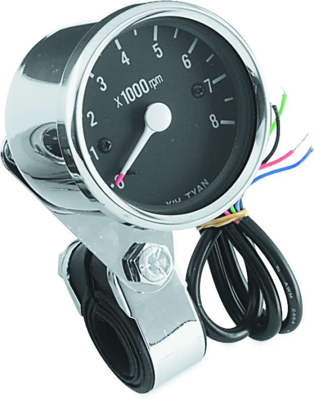 Bikers Choice Big Twin & XL Electronic Mini Tachometer 8000 RPM Black Face 2 1/2 Inch - Powersports Haven