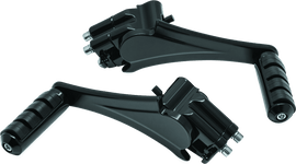 Kuryakyn Adjustable Passenger Pegs With Small ISO Pegs Black - Powersports Haven