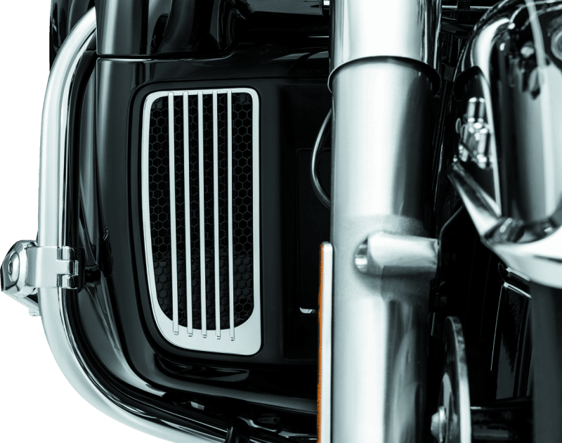 Kuryakyn Radiator Grills For Twin Cooled Models Chrome & Black (Pair) - Powersports Haven