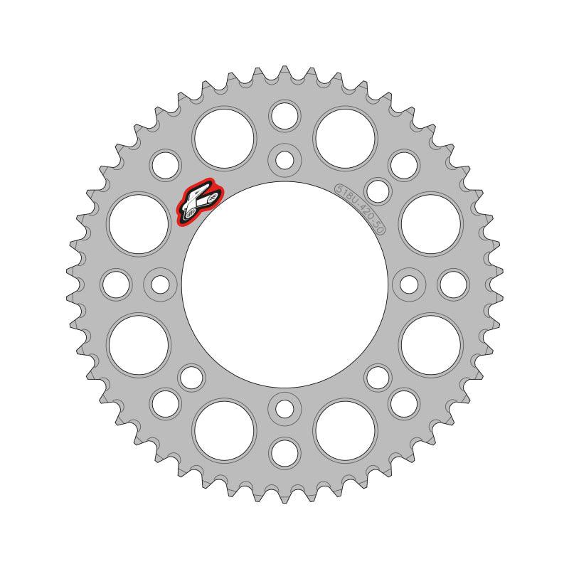 Renthal 2025 KTM 65 Rear Chain Wheel - Silver 420-50GP Teeth - Powersports Haven
