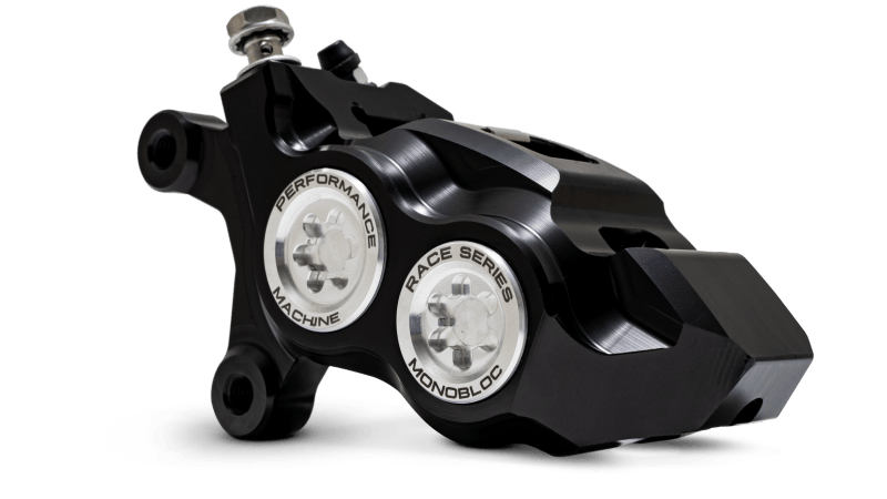 Performance Machine 08-23 FL,18-24 M8 Softail,06-17 VRod 137x4B Rce Series Monobloc Caliper Left BLK - Powersports Haven