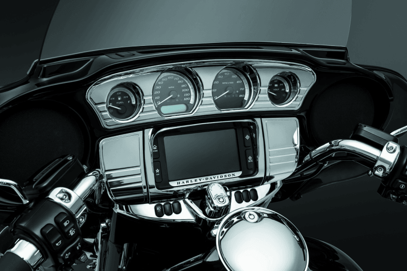 Kuryakyn Deluxe Tri-Line Stereo Trim Kit 14-Up Touring Models Chrome - Powersports Haven