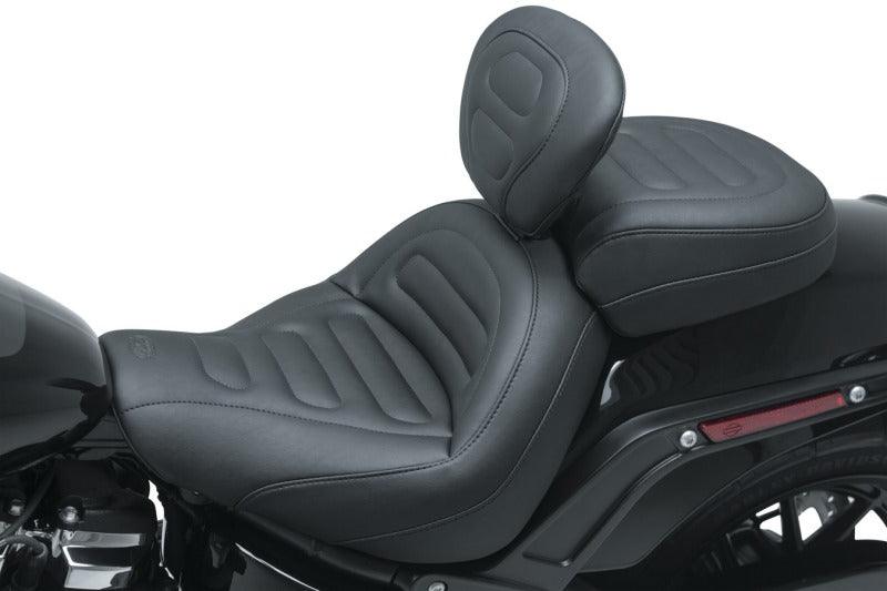 Mustang 18-21 Harley Fat Bob Standard Touring Recessed Passenger Seat - Black - Powersports Haven