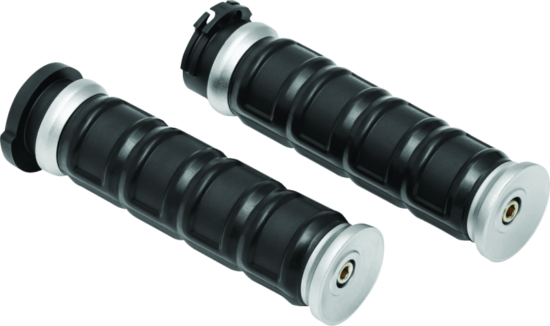 Kuryakyn Dillinger Grips Dual Cable Silver - Powersports Haven