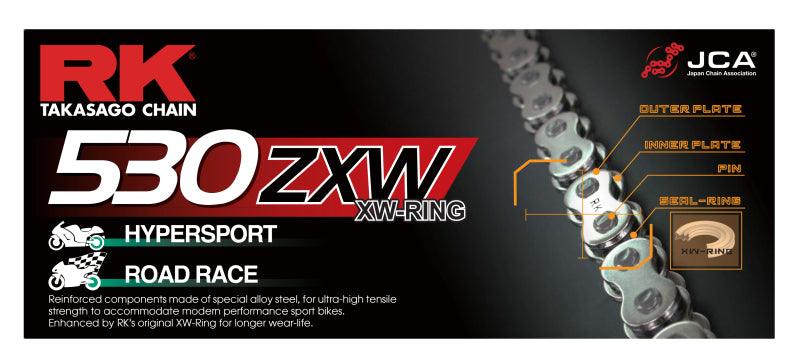 RK Chain 530ZXW-150 - Chrome - Powersports Haven