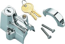 Load image into Gallery viewer, Bikers Choice Chrome Motorcycle Helmet Lock Fits 7/8 - 1 1/4 Tubing - Powersports Haven